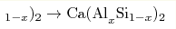 _{1-x})_2\rightarrow{\rm Ca(Al}_x{\rm Si}_{1-x})_2