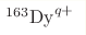 ^{163}\mathrm{Dy}^{q+}