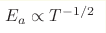 E_{a}\propto T^{-1/2}