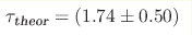 \tau_{\text{theor}}=(1.74\pm0.50) 