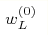 w_{L}^{\left(0\right) }