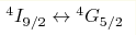 {}^4I_{9/2}\leftrightarrow{}^4G_{5/2}