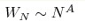 W_N \sim N^A