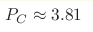 P_C\approx3.81 