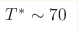 T^*\sim70 