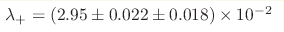 \lambda_{+}=(2.95 \pm 0.022 \hm\pm 0.018)\times 10^{-2}