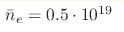 \bar{n}_e=0.5\cdot10^{19} 