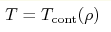 T = T_{\mathrm{cont}}(\rho)