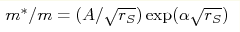 m^*/m \hm=(A/\sqrt{r_S})
\exp(\alpha\sqrt{r_S})