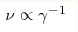 \nu \propto\gamma ^{-1}