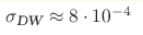 \sigma_{\text{DW}}\approx8\cdot10^{-4}