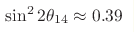 \sin^22\theta_{14}\approx0.39