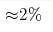 {\approx} 2\%