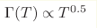 \Gamma(T)\propto T^{0.5}