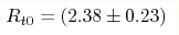 R_{t0}=(2.38\pm0.23) 