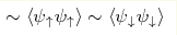 \sim\left\langle \psi _{\uparrow }\psi
_{\uparrow }\right\rangle \sim \left\langle \psi _{\downarrow
}\psi _{\downarrow }\right\rangle