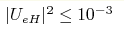 |U_{eH}|^2\leq 10^{-3}