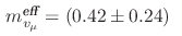 m_{v_\mu}^{\text{eff}}=(0.42\pm0.24) 