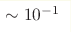 \sim10^{-1}