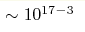 \sim10^{17} {\rm }^{-3}