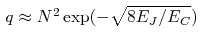 q \approx N^2 \exp(-\sqrt{8E_J/E_C})