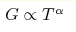 G\propto T^\alpha