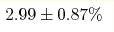 2.99 \pm 0.87\%