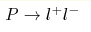 P\rightarrow l^{+}l^{-}