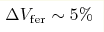 \Delta V_{\rm fer}\sim5\%