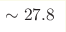 \sim 27.8