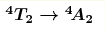 \boldsymbol{^4T_2\rightarrow{}^4\!A_2}