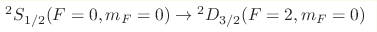 ^2S_{1/2}(F=0,m_F=0) \rightarrow 
{}^2D_{3/2}(F=2,m_F=0)