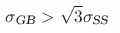 \sigma_{\text{GB}}>\sqrt{3}\sigma_{\text{SS}}