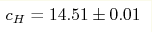 c_H=14.51\pm0.01 