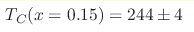 T_C(x=0.15)=244\pm4 