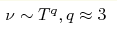 \nu\sim T^q, q\approx3