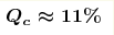 \boldsymbol{Q_c\approx 11\%}