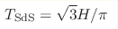 T_{\rm SdS}=\sqrt{3}H/\pi
