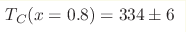 T_C(x=0.8)=334\pm6 
