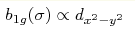 b_{1g}(\sigma)\propto d_{x^2 -y^2}