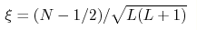 \xi = {(N - 1/2)}/{\sqrt{L(L + 1)}}