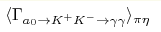 \langle\Gamma_{a_0\to K^+K^-\to\gamma\gamma }\rangle_{\pi\eta}