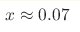 {x\approx0.07}