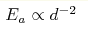  E_a\propto d^{-2} 