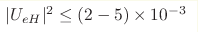 |U_{eH}|^2 \leq (2-5)\times 10^{-3}