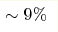 \sim9\%