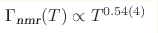 \Gamma_{\text{nmr}}(T)\propto T^{0.54(4)}