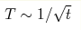 T\sim 1/\sqrt{t}