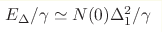E_{\Delta}/\gamma\simeq N(0)\Delta_1^2/\gamma