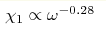\chi_1\propto \omega^{-0.28}